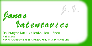 janos valentovics business card